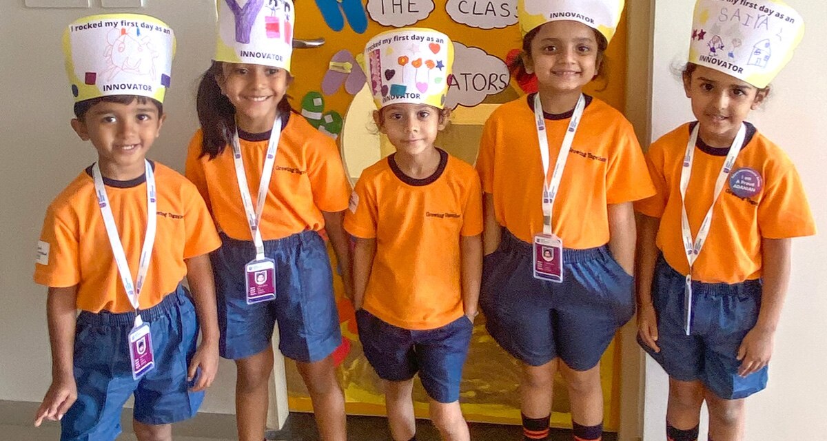students at Adani international School campus