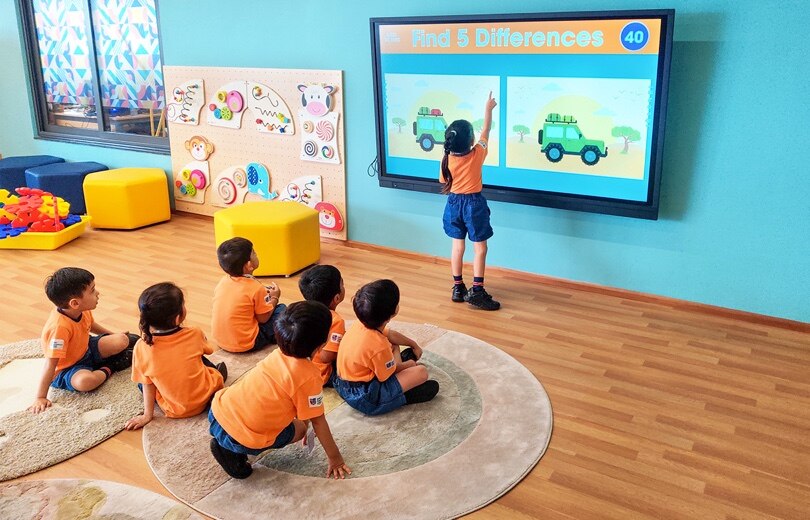 students learning through art activity at Adani International School