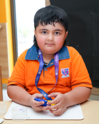 a pre-primary student at Adani International School