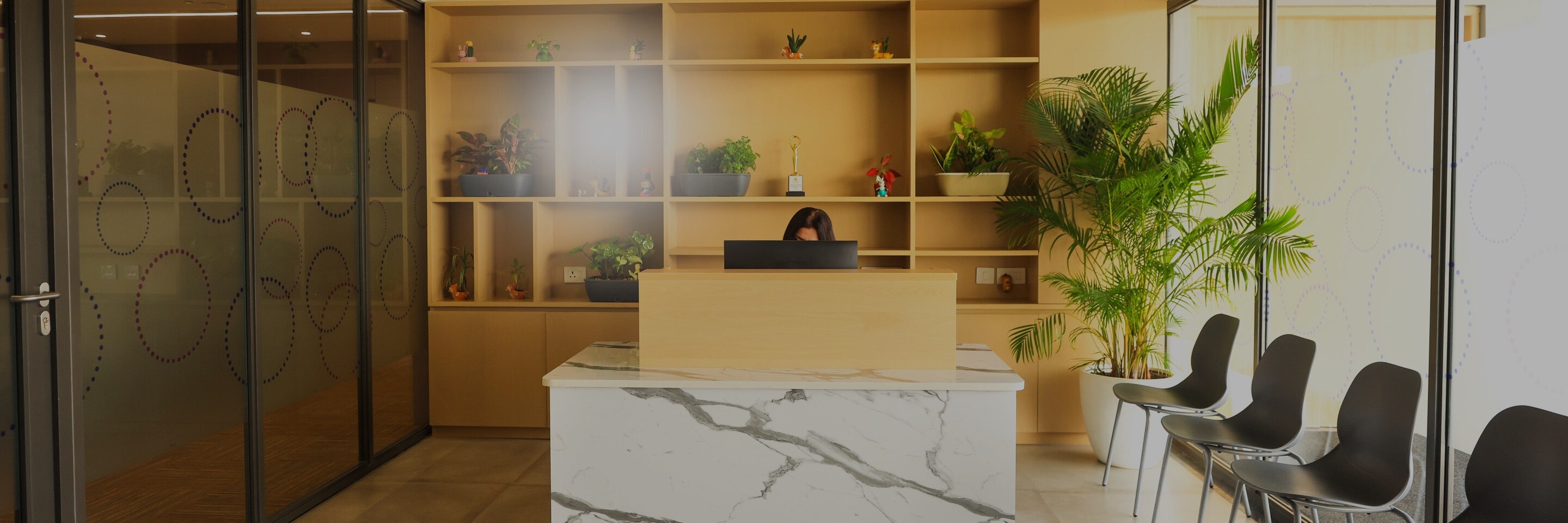 Reception area at Adani International School