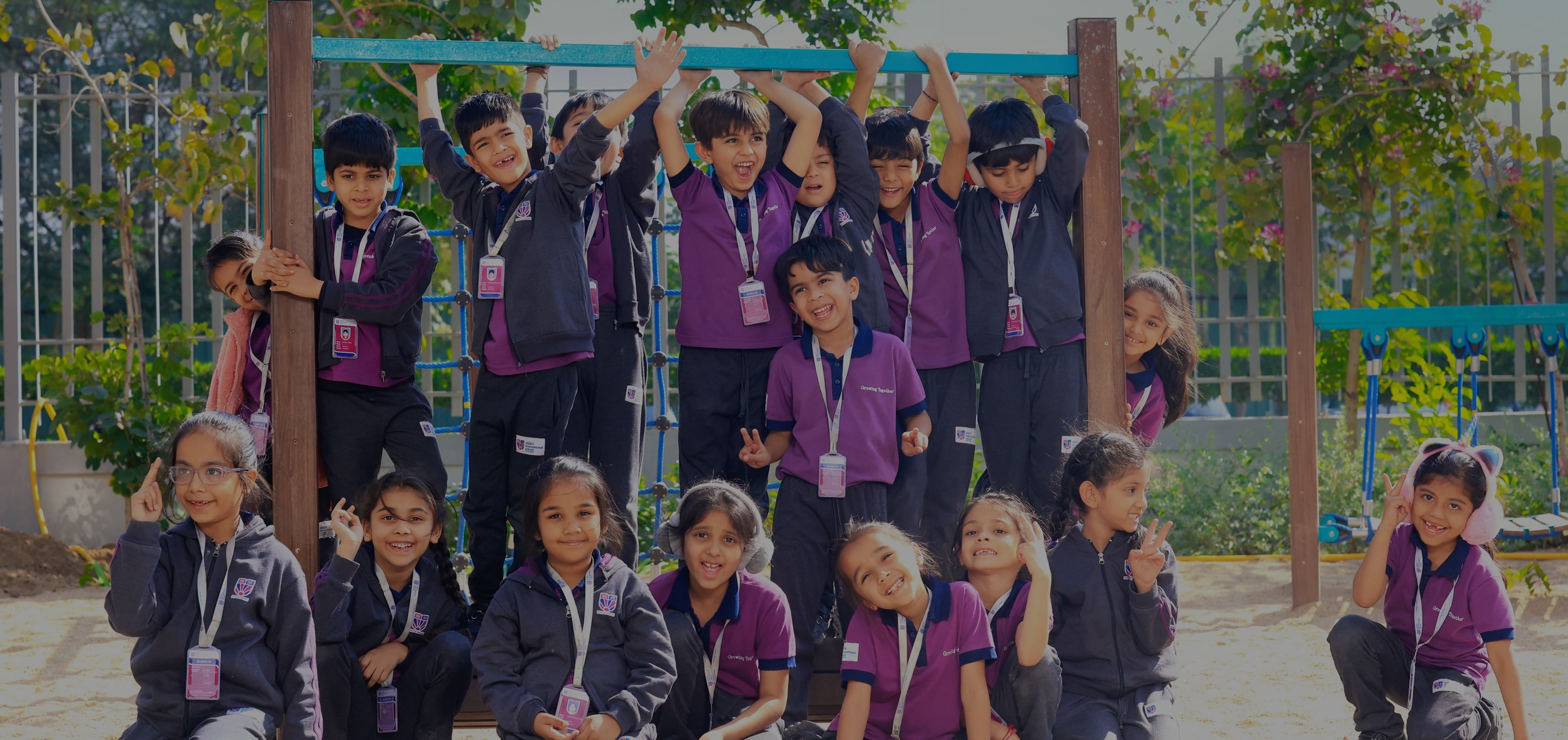 students playing at Adani International School