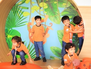 students playing in a art room