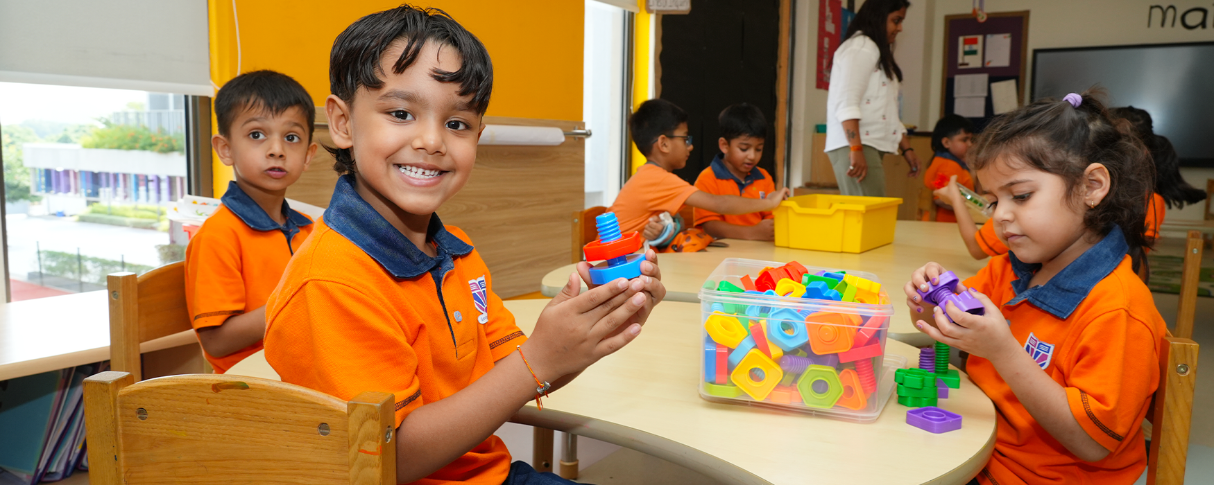 students playing at Adani International School