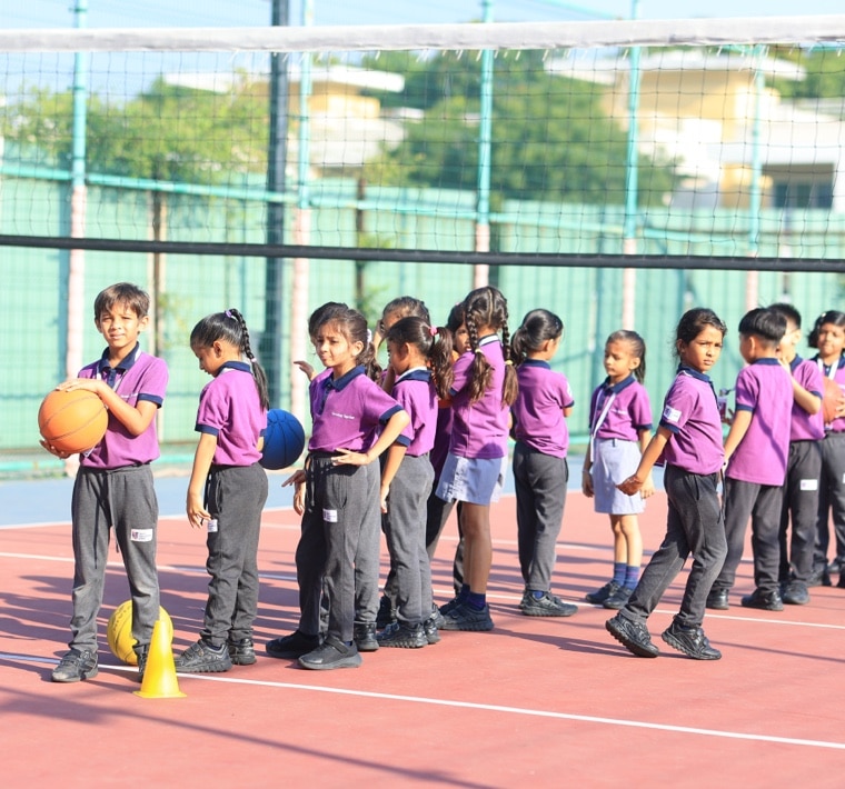 Basketball court at Adani International School