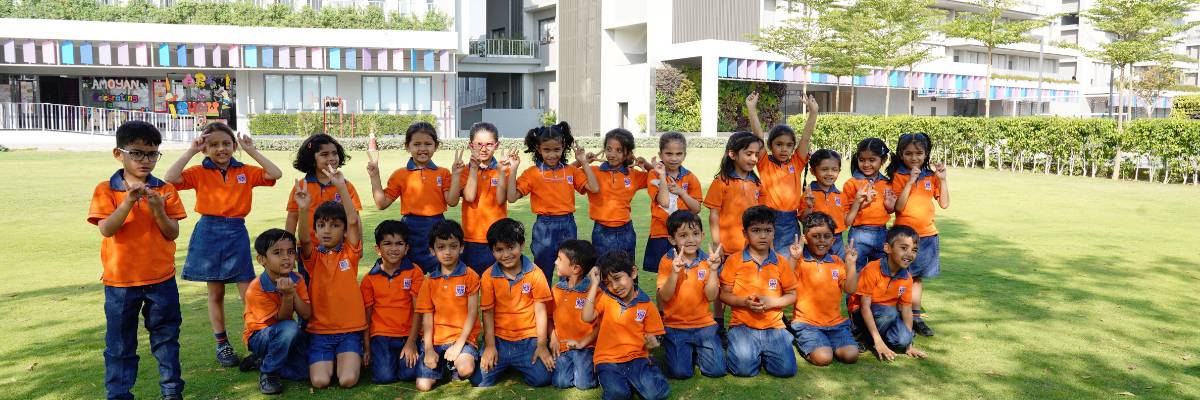 students in a playground at Adani International School
