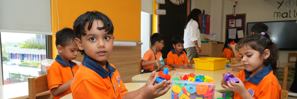 students in a art room at Adani International School