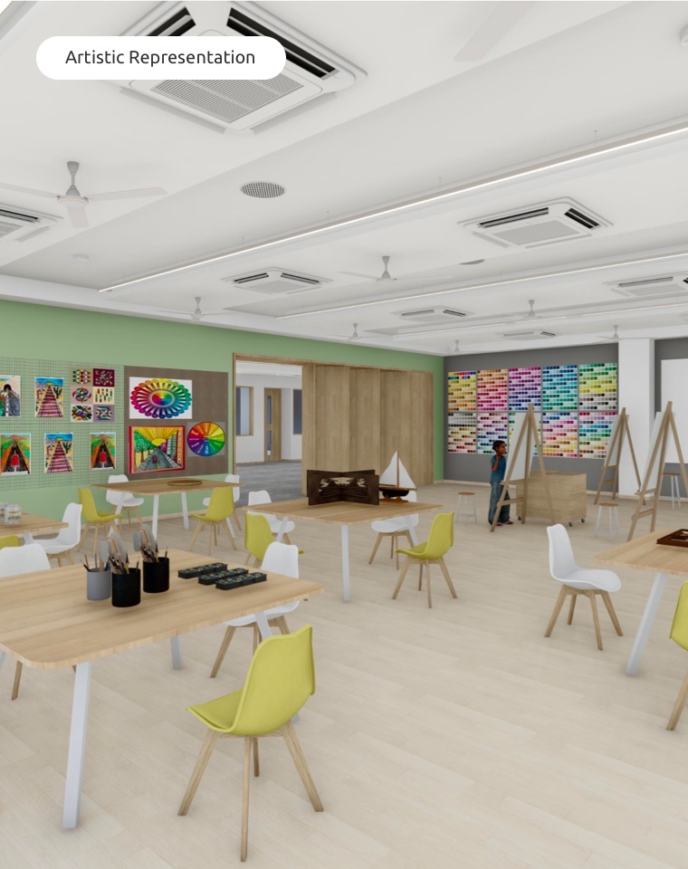 art room at Adani international School