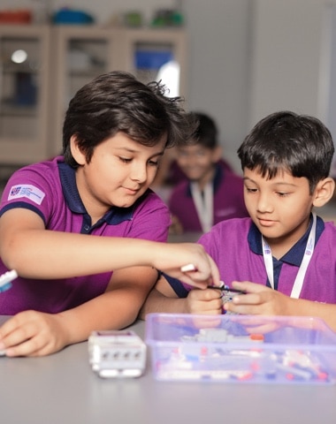students in a ICT lab at Adani International School