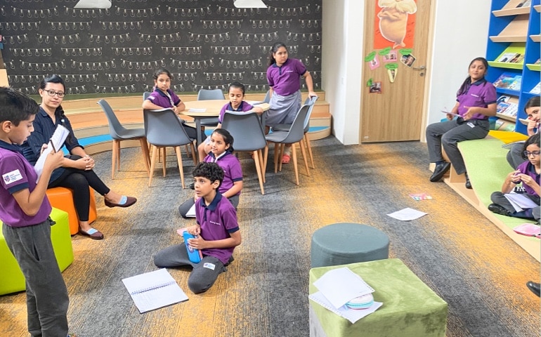 students in classroom at Adani International School