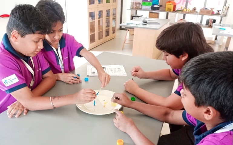 students in art room at Adani International School