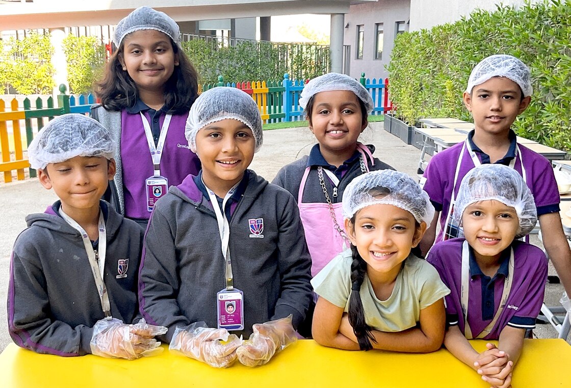 students performing food activity 