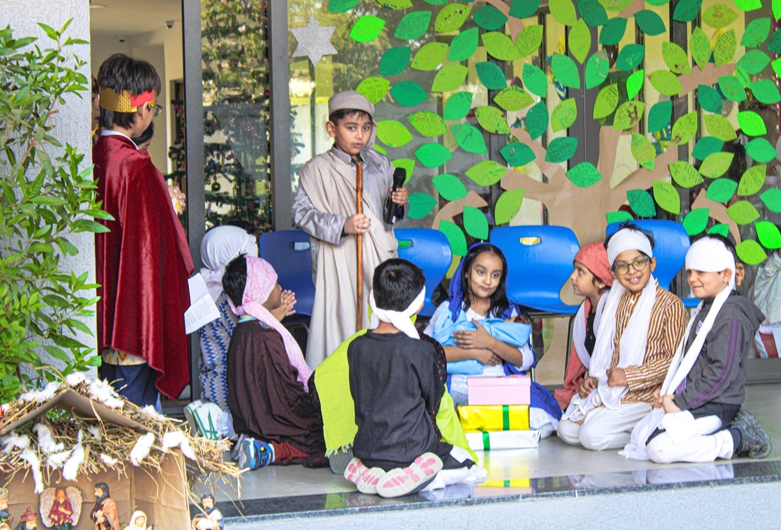 students performing drama at Adani International School