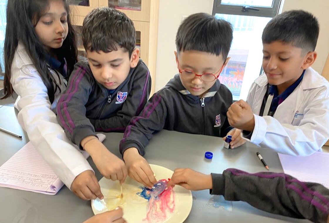 students in art room at Adani International School