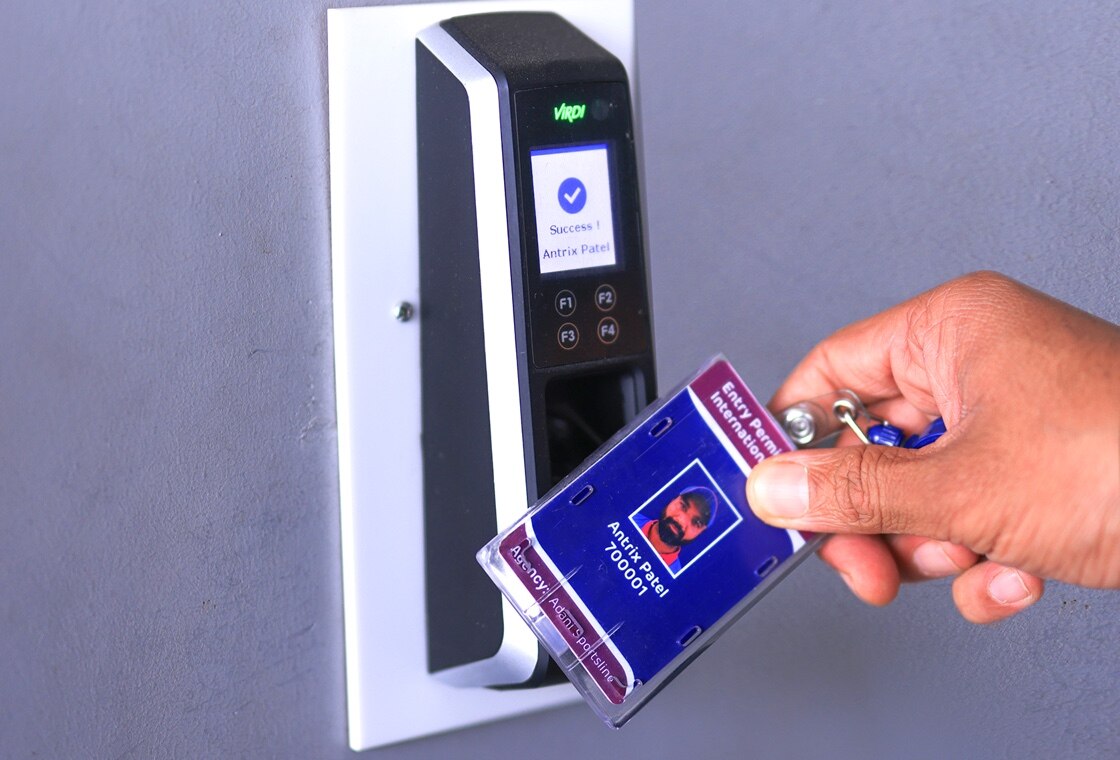 displaying ID card at security check points