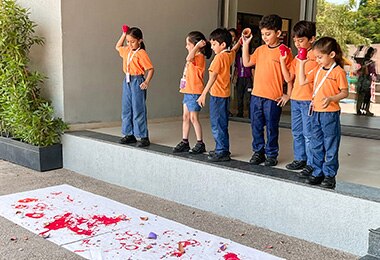 Students participation in art event at Adani International School