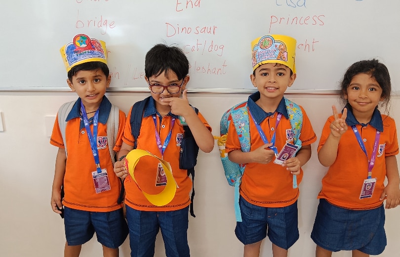 students learning through art activity at Adani International School