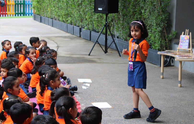 students learning through art activity at Adani International School