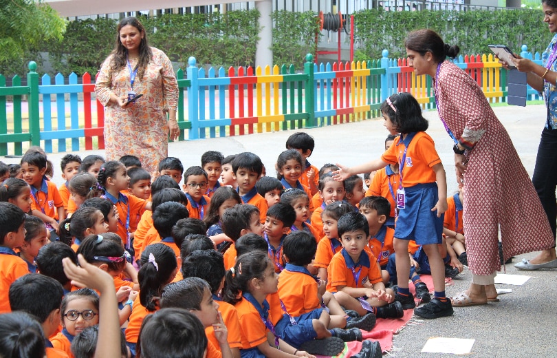 students learning through art activity at Adani International School