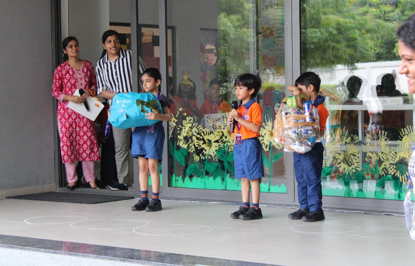 students learning through art activity at Adani International School