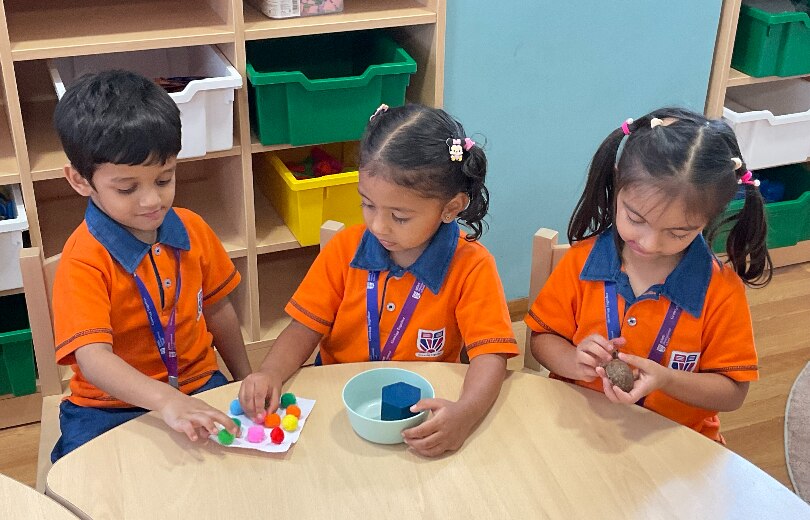 students learning through art activity at Adani International School