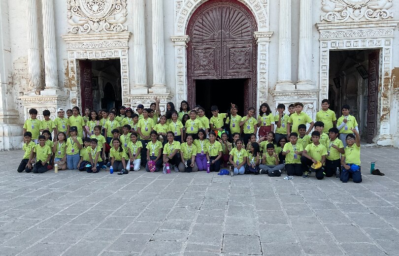 group of students with female teachers