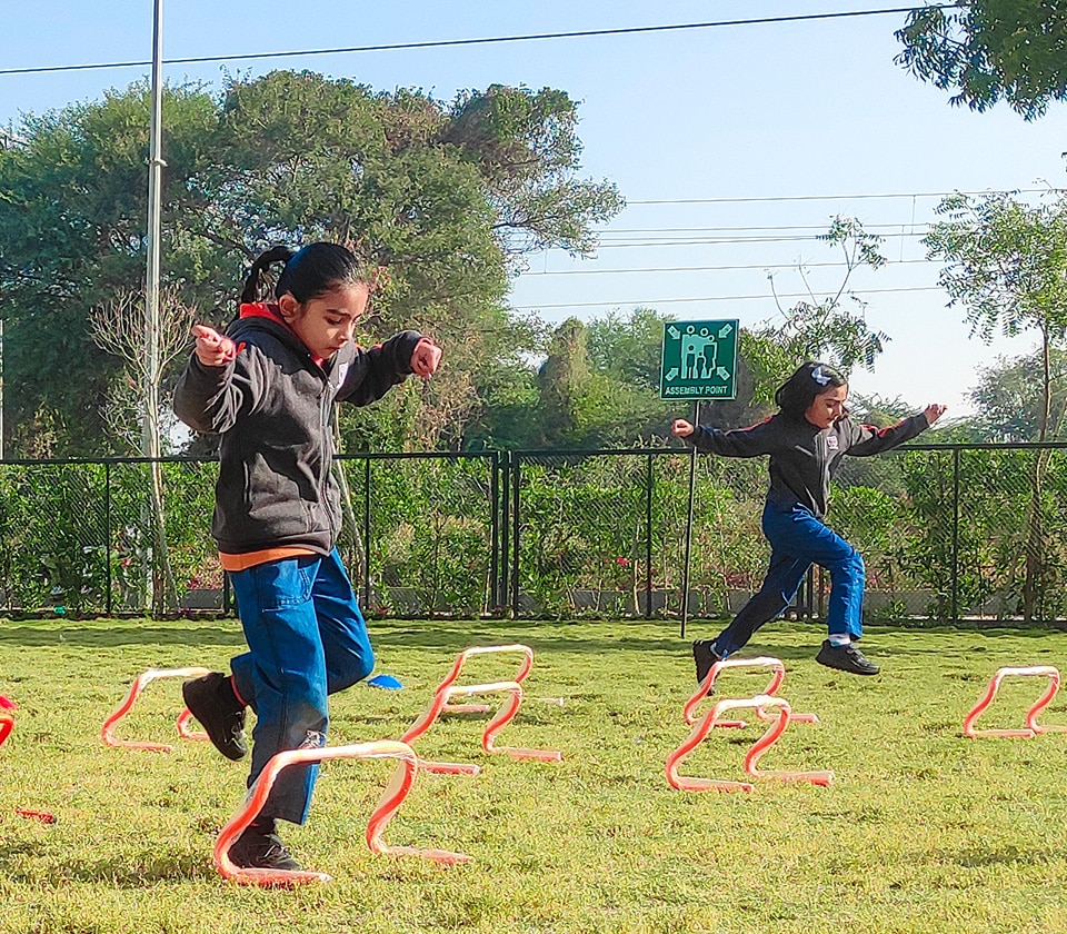 students in playground at Adani International School