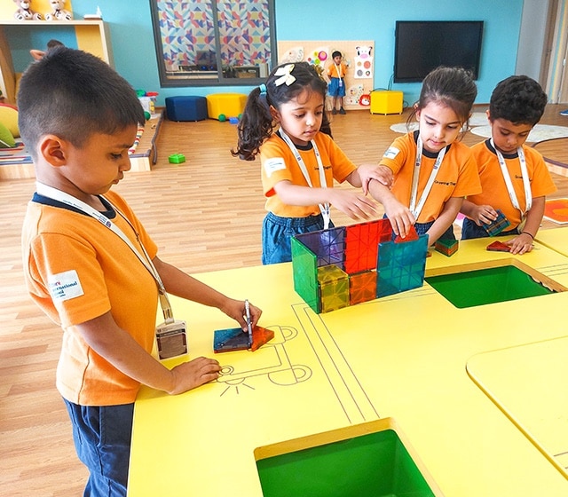 students in art room at Adani International School