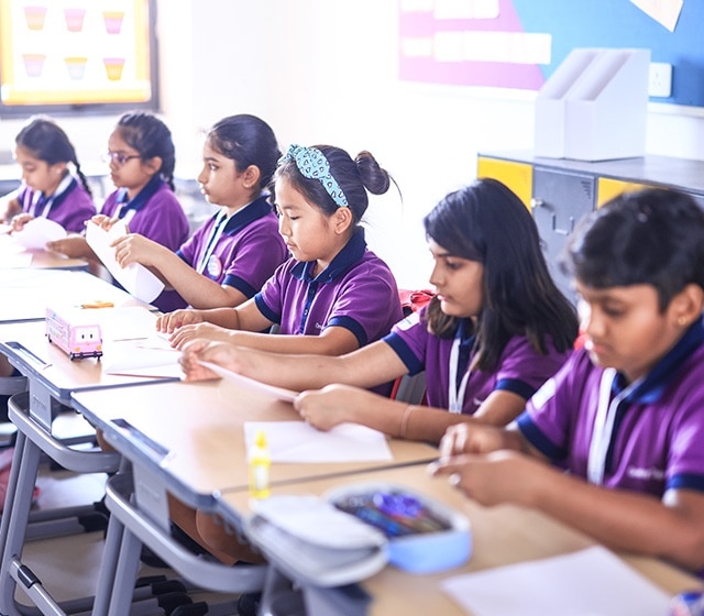 students in a classroom at Adani international School