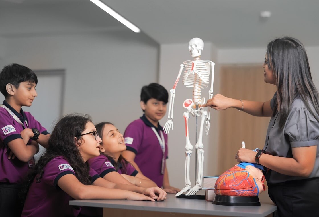 Students in a Science Lab at Adani International School