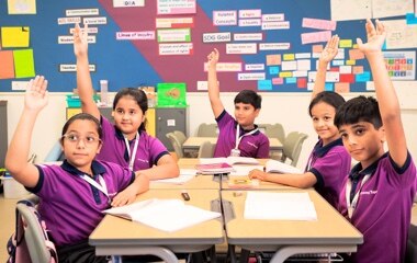 students in a classroom at Adani International School